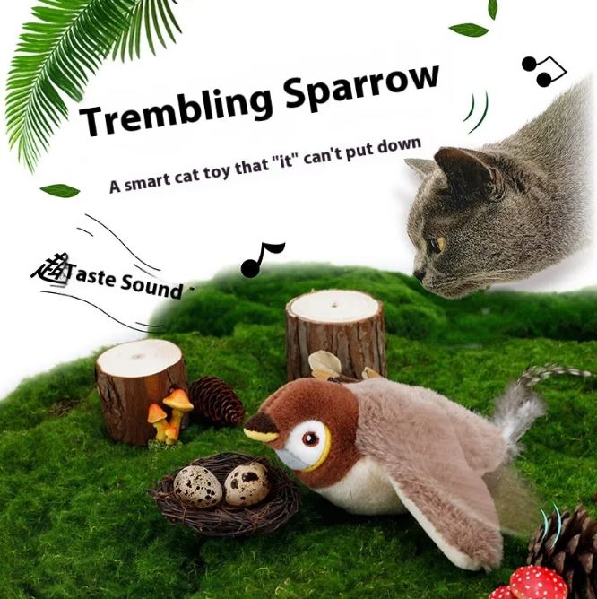 Flapping Bird Cat Toy - Interactive Motion-Activated Play